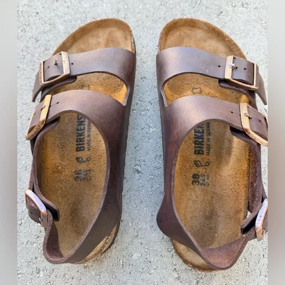 Birkenstock Milano Leather Sandals size 38 - Picture 1 of 8